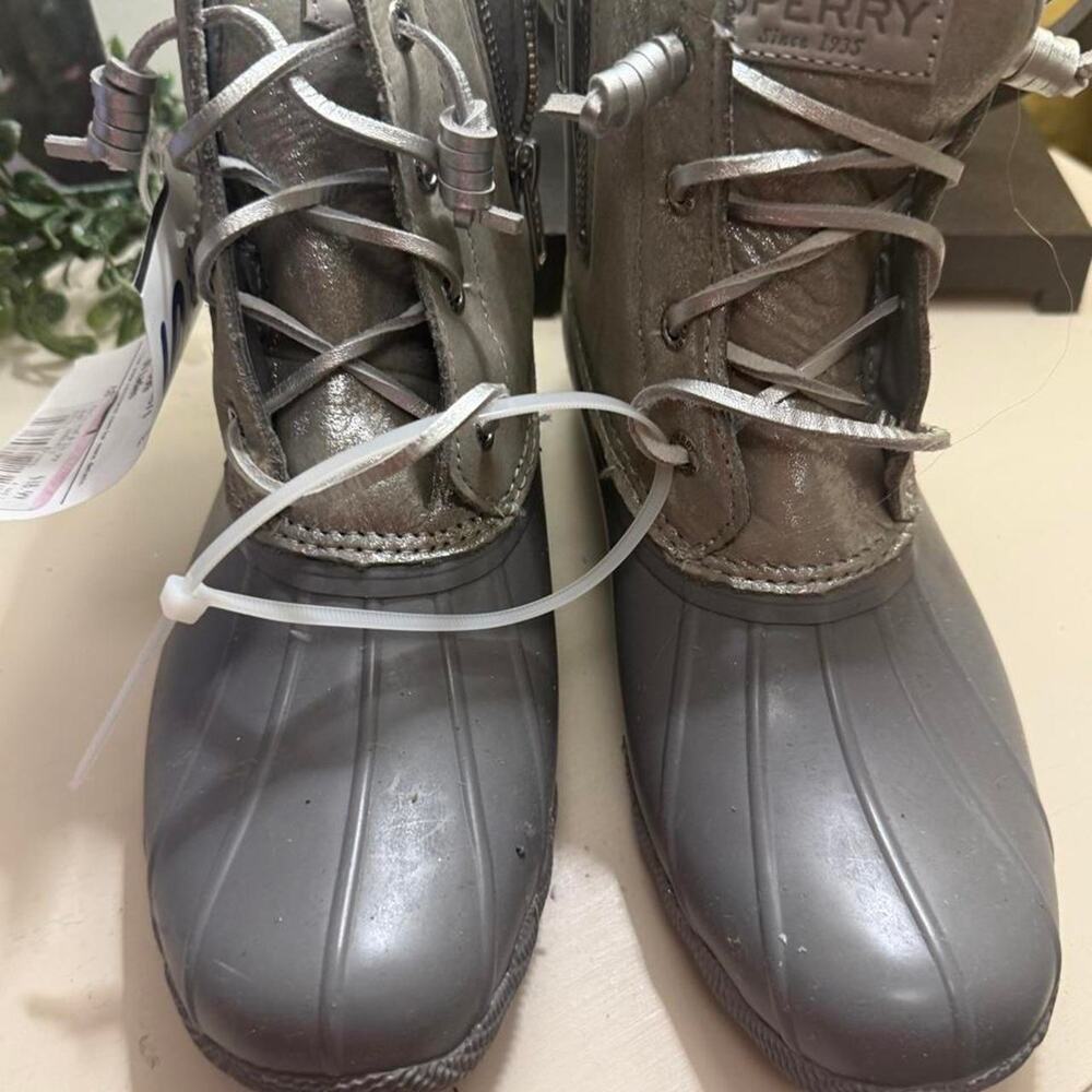 Gray sperry womens boots size